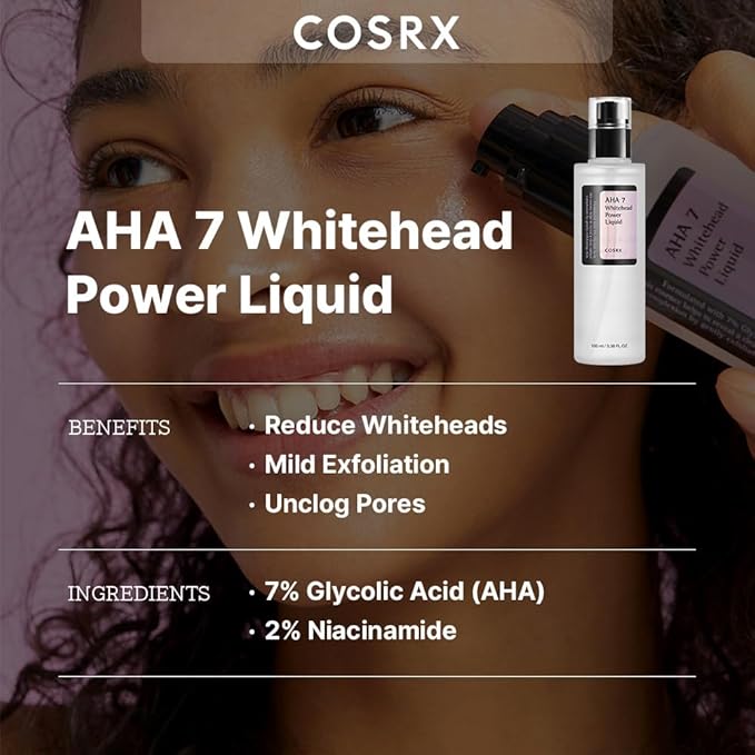COSRX AHA 7 Whitehead Power Liquid, 3.38 fl.oz / 100ml, Whitehead Remover, Glycolic Acid 7%, AHA Exfoliant, Pore Minimizer, Korean Skin Care, Animal Testing Free, Paraben Free - Image 2