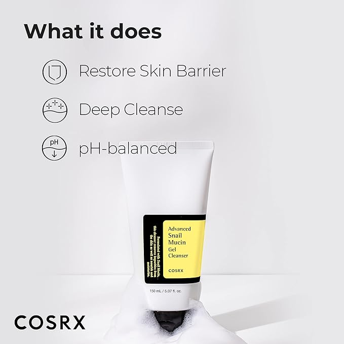 COSRX Advanced Snail Mucin Gel Cleanser, 5.07 Fl Oz / 150 mL | Rich Daily Deep Cleansing Gel for Dry & Sensitive Skin | Korean Skincare, Not Tested on Animals, No Parabens - Image 4